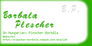 borbala plescher business card